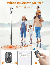 Load image into Gallery viewer, 75" Phone Tripod & Selfie Stick, Extendable Cell Phone Tripod Stand with Wireless Remote and Phone Holder, Stable Tripod for iPhone, Travel Tripod Compatible with iPhone 15/14/13 Pro Max/Android