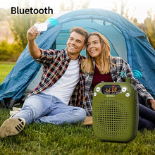 Load image into Gallery viewer, SHIDU Voice Amplifier, 10W Speaker with Microphone Headset Portable Megaphone PA System Support Bluetooth, FM, TF Card, USB Flash Disk for Teachers, Classroom, Tour Guide, Training (Green)