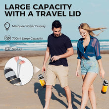 Load image into Gallery viewer, Portable Blender, Anti-Jamming 300 Watt for Shakes and Smoothies, 24oz Travel Blender USB Rechargeable, BPA Free Sporty bottle with a Travel Lid. (White Base Green Lid)