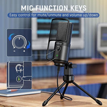 Load image into Gallery viewer, FIFINE Podcast Recording Microphone, PC USB Condenser Microphone for Streaming Vocal Music, Computer Desktop Microphone with Mute Button for Windows/Mac OS-K669PRO1