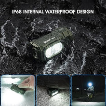 Load image into Gallery viewer, WUBEN E7 1800 Lumen Rechargeable Mini Flashlight with Magnet - Super Bright 6 Modes ArmyGreen EDC Flashlight, Typ-C Rechargeable LED; IP68 Pocket Flashlight for Headlamp Use, Rescue, Camping