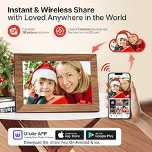 Load image into Gallery viewer, Uhale Digital Photo Frame 32GB Storage 10.1 Inch WiFi Electronic Picture Frame Desktop IPS Touch Screen HD Display SD Card Slot Auto-Rotate Slideshow Share Videos Photos Send Wishes Remotely