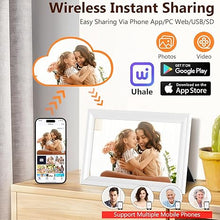 Load image into Gallery viewer, Smart White Digital Picture Frame WiFi Send Photos from Your Phone 16GB Storage 10.1inch 1280x800 IPS Touch Screen Digital Photo Frame Auto-Rotate Wall Mountable Photo Picture Frame Digital