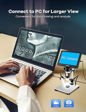 Load image into Gallery viewer, 7" LCD Digital Microscope 1200X,Leipan 12MP Coin Microscope with Screen for Adults,1080P Video Microscope with 12pcs Slides,Wired Remote,2 Side Lights,Windows/Mac OS Compatible