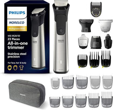 Load image into Gallery viewer, Philips Norelco Multi Groomer 23 Piece Men's Grooming Kit, Trimmer for Beard, Head, Face, Body, and Groin - Stainless Steel Precision. No Blade Oil Needed. MG9520/50