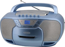 Load image into Gallery viewer, JENSEN CD-590-BL CD-590 1-Watt Portable Stereo CD and Cassette Player/Recorder with AM/FM Radio and Bluetooth (Blue)