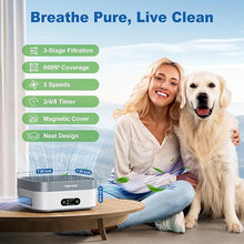 Load image into Gallery viewer, Air Purifier TDBYWAE Air Purifiers for Home Bedroom Up to 600 ft², True HEPA Air Purifier for Pets Dust Dander Pollen Odor Smoke, New Quiet Wind Wheel System, Portable Air Purifier for Travel