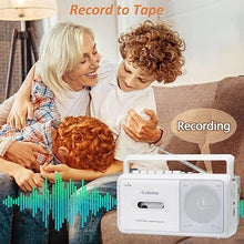 Load image into Gallery viewer, Gelielim Cassette Player Boombox, Portable AM/FM Radio Stereo, Cassette Tape Player Recorder with Big Speaker and Earphone Jack, Battery Operated or AC Powered Tape Recorder Cassette Player