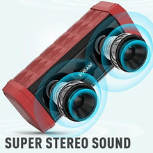 Load image into Gallery viewer, BUGANI Bluetooth Speaker Portable Wireless Speaker, 100ft Wireless Range, Louder Volume, Stereo Sound, Amazing Bass 24H Playtime, IPX5, Built-in Mic, Waterproof Speaker for Home, Outdoor, Red
