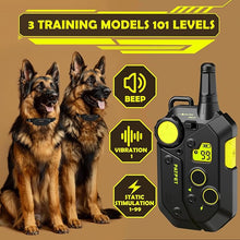 Load image into Gallery viewer, PATPET Dog Training Collar, 1.2 Mile Range 101 Training Levels Dog Shock Collar with Remote Control (15-150 lbs), Waterproof 100% Safe E Collar for Large Breed for 2 Dogs Black with Bright Green