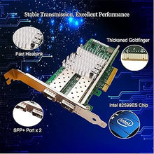 Load image into Gallery viewer, 10Gb Network Card Dual SFP+ Ports PCIEx8 Ethernet Converged Server Compatible Intel X520-DA2 82599ES Chip Support Windows 7/8/10/11/Visa,Server/Linux/VMware