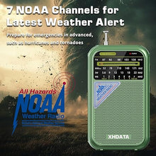 Load image into Gallery viewer, D221 NOAA Weather Radio Portable AM FM Shortwave Radio Receiver, 2 AA Battery Operated, Transistor Radio with Excellent Reception for Emergency, Hurricane, Gift, Walking and Home (Green)