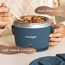 Load image into Gallery viewer, Crock-Pot 20-Ounce Electric Lunch Box, Portable Food Warmer, Faded Blue, Perfect for Travel, Car, On-the-Go, Keeps Food Warm, Spill-Free, Dishwasher-Safe, Ideal Gift for Men and Women