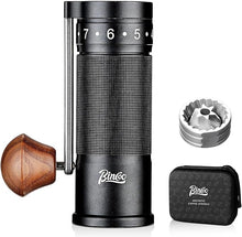 Load image into Gallery viewer, Bincoo Foldable Manual Coffee Grinder with External Adjustable Setting,Coffee Bean Grinder with Portable Storage Bag,Stainless Steel Burr Grinder Suitable for Home, Office and Travel for Use (Black)