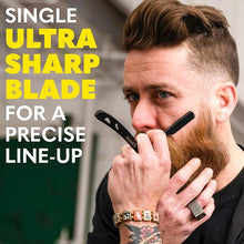 Load image into Gallery viewer, The Beard Club Straight Razor for Men - Navajas Para Barbero - Barber Straight Edge Razor Kit - Premium Single Derby Blade Cutthroat Razor With 10 Replaceable Stainless Steel Blades & Leather Case