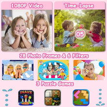 Load image into Gallery viewer, Agoigo Kids Waterproof Camera Toys for 3-12 Year Old Girls Christmas Birthday Gifts, Kids Underwater Sports Camera HD Children Digital Action Camera 2 Inch Screen with 32GB Card (Rose Red)