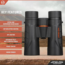 Load image into Gallery viewer, Athlon Optics 8x42 Argos G2 HD Black Binoculars with Eye Relief for Adults and Kids, High-Powered Binoculars for Hunting, Birdwatching, and More