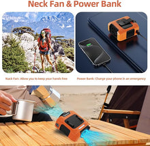 Load image into Gallery viewer, Waist Fan, Clip-on Fan, Belt Fan - Portable Cooling Fan with 10000mAh Battery - 24H Working Time, LED SOS Light - 3 Speeds, 15500RPM Airflow - Shirt Fan for Jobsite, Farming, Fishing
