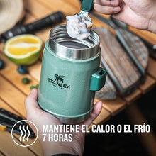 Load image into Gallery viewer, Stanley Classic Legendary Food Jar 0.4L with Spork - Keeps Cold or Hot For 7 Hours - BPA-Free Stainless Steel Soup Flask - Leakproof - Dishwasher Safe - Hammertone Green