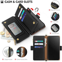 Load image into Gallery viewer, Antsturdy Compatible with Samsung Galaxy S25 Ultra Wallet Case for Women?RFID Blocking? Crossbody Phone Case PU Leather Zipper with Wrist Strap Flip Cover Credit Card Holder for S25 Ultra,(Black)
