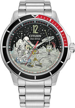 Load image into Gallery viewer, Citizen Eco-Drive Men's Mickey Astronaut Stainless Steel Watch, Red and Black Bezel, (Model: AW1709-54W)