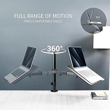 Load image into Gallery viewer, VIVO Single Laptop Notebook Desk Mount Stand, Fully Adjustable Extension with C-clamp, Fits up to 17 inch Laptops, Black, STAND-V001L