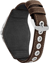 Load image into Gallery viewer, Citizen Eco-Drive Men's Star Wars Mandalorian Watch, Brown Nylon and Leather Watch, Stainless Steel, 3-Hand Date, Luminous, 44mm (Model: AW1411-05W)
