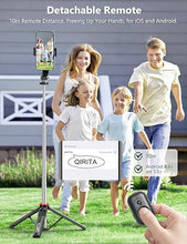Load image into Gallery viewer, 52" Selfie Stick Tripod with Remote, 3 in 1 Portable Selfie Stick & Phone Tripod Stand with Phone Holder, Cell Phone Tripod for Group Selfies/Live Streaming/Video Recording, Tripod for iPhone/Android