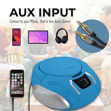 Load image into Gallery viewer, PROSCAN ELITE Portable CD Player Boombox with AM/FM Radio + Built in Speakers + Aux Input to Phone/Headphones/Any Audio - CD Players for Home Using AC Adapter or C Batteries