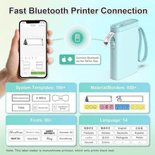 Load image into Gallery viewer, Nelko Label Maker Machine with Tape, P21 Bluetooth Label Printer, Wireless Mini Label Makers with Multiple Templates for Organizing Office Home, Cyan