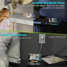 Load image into Gallery viewer, KOSUMOSU Dual Alarm Clock 6.7in Gold Desk Clock with Dimming, 12/24h, Seconds, Date, Day of Week, Temp, Digital LED Clock for Bedroom, Digital Calendar Clocks for Living Room Gold Desk Accessories