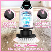 Load image into Gallery viewer, Electric Spin Scrubber, Cordless Cleaning Brush, Shower Scrubber with 8 Replaceable Brush Head, Power Cleaning Brush with Extension Handle, 2 Adjustable Speed, for Bathtub Grout Tile Floor
