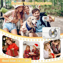 Load image into Gallery viewer, Digital Camera, 2024 Upgraded Camera for Kids with 32GB Card, 16X Zoom,1080P Point and Shoot Digital Camera with Anti-Shake, Timestamp, Flashlight, Portable Travel Camera for Teens Girls,Boys, White