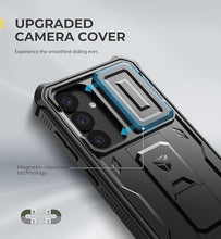 Load image into Gallery viewer, Dexnor for Samsung Galaxy S25 Case with Built-in Slide Camera Cover & Screen Protector & Kickstand, Heavy-Duty Shockproof Rugged Case Full-Body Bumper Protective Cover for Galaxy S25 (2025),Black