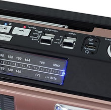 Load image into Gallery viewer, Studebaker SB2149RG Master Blaster Bluetooth Boombox with AM/FM Radio, USB Port, CD Player with MP3 Playback, LED EQ and 10 Watts RMS Speaker in Rose Gold