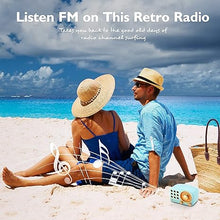 Load image into Gallery viewer, Retro Bluetooth Speaker, Vintage Radio-Greadio FM Radio with Old Fashioned Classic Style, Strong Bass Enhancement, Loud Volume, Bluetooth 5.0 Wireless Connection, TF Card and MP3 Player (Blue)