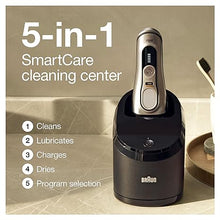 Load image into Gallery viewer, Braun Electric Razor for Men, Waterproof Foil Shaver, Series 9 Pro 9477cc, Wet & Dry Shave, with Portable Charging Case, ProLift Beard Trimmer, 5-in-1 Cleaning & Charging SmartCare Center, Silver