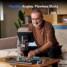 Load image into Gallery viewer, TOMLOV 4K Autofocus Microscope TM4K-AF Max, 10.1" HDMI Digital Microscope with Spin Flex Arm, Micro Soldering Microscope for Electronics Repair, 52MP Error Coin Microscope Full View, Ring Light, 64G