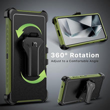 Load image into Gallery viewer, M MYBAT PRO Maverick Series for Samsung Galaxy S25 Ultra Case with Belt Clip Holster, 6.9 inch, Heavy Duty Military Grade Drop Protective Case w 360° Rotating Stand (No Screen Protector) Army Green