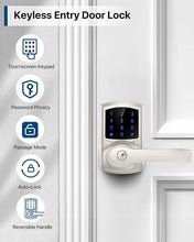 Load image into Gallery viewer, Keyless Entry Door Lock, Keypad Door Lock with Handle, Electronic Door Lock, Touchscreen, Auto-Locking, Anti-peep Password, Easy to Install for Front Door, Home, Office, Satin Nickel