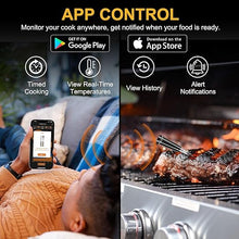 Load image into Gallery viewer, Wireless Bluetooth Meat Thermometer with 2 Ultra-Thin Probes, Smart Digital Food Thermometer 600FT Remote Range, Standalone Smart Base for Grill Smoker Roast Oven, Cooking Gifts