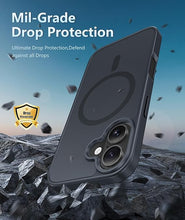 Load image into Gallery viewer, FNTCASE for iPhone 16 Phone Case: Magnetic Matte Textured Shockproof Military Grade Drop Protection Cell Phone Cover | Slim Rugged Anti-Slip Durable Protective Bumper Cases(Black)