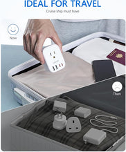 Load image into Gallery viewer, LENCENT US to India Power Plug Adapter, Indian Travel Adaptor with 4 Outlets, 4 USB Charger(2 USB C), Type D Plug Converter for USA to India Nepal Bangladesh Maldives Pakistan, Safe Grounded