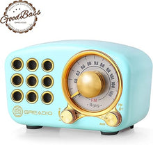 Load image into Gallery viewer, Retro Bluetooth Speaker, Vintage Radio-Greadio FM Radio with Old Fashioned Classic Style, Strong Bass Enhancement, Loud Volume, Bluetooth 5.0 Wireless Connection, TF Card and MP3 Player (Blue)
