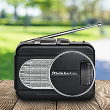 Load image into Gallery viewer, Studebaker Walkabout II Walkman Personal Stereo Cassette Player with AM/FM Radio and Built-in Speaker (Black/Silver)