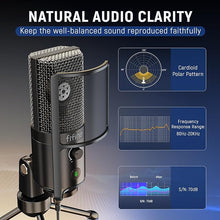 Load image into Gallery viewer, FIFINE Podcast Recording Microphone, PC USB Condenser Microphone for Streaming Vocal Music, Computer Desktop Microphone with Mute Button for Windows/Mac OS-K669PRO1