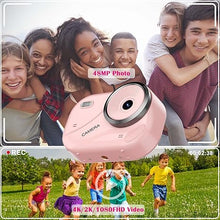 Load image into Gallery viewer, Digital Camera for Teens, 48MP Autofocus Point and Shoot Anti-Shake Camera with 16X Zoom, 4K UHD Video Camera, 32GB Card, Portable Compact Vlogging Camera for Teens Girls Boys - Pink