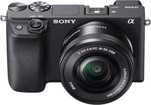 Load image into Gallery viewer, Sony Alpha a6400 Mirrorless Camera: Compact APS-C Interchangeable Lens Digital Camera with Real-Time Eye Auto Focus, 4K Video, Flip Screen & 16-50mm Lens - E Mount Compatible - ILCE-6400L/B, Black