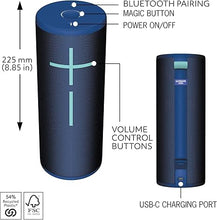 Load image into Gallery viewer, Ultimate Ears MEGABOOM 4 Portable Waterproof Bluetooth Speaker with Powerful 360-Degree Sound and Thundering Bass, Floating Speaker with 20-Hour Battery and 147ft (45m) Range - Blue