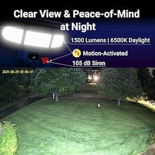Load image into Gallery viewer, Floodlight Camera, Solar Security Cameras Wireless Outdoor, Motion-Activated Recording/Notification/1500 lm Floodlight/105 dB Siren, 360° Pan & Tilt, 2K QHD, WiFi, Live View/Talk, No Monthly Fee